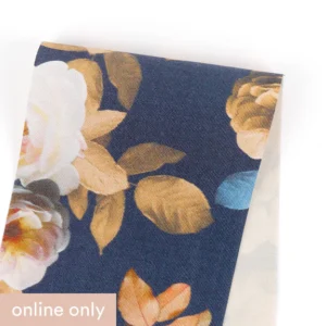 Rose Bush Silk / Cotton Suiting - Blue / Sepia